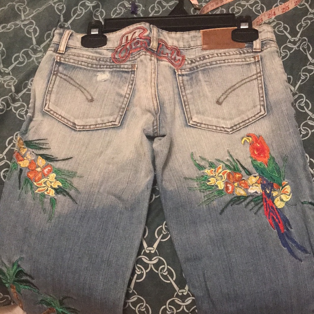 Embroidered Light Blue Jeans
